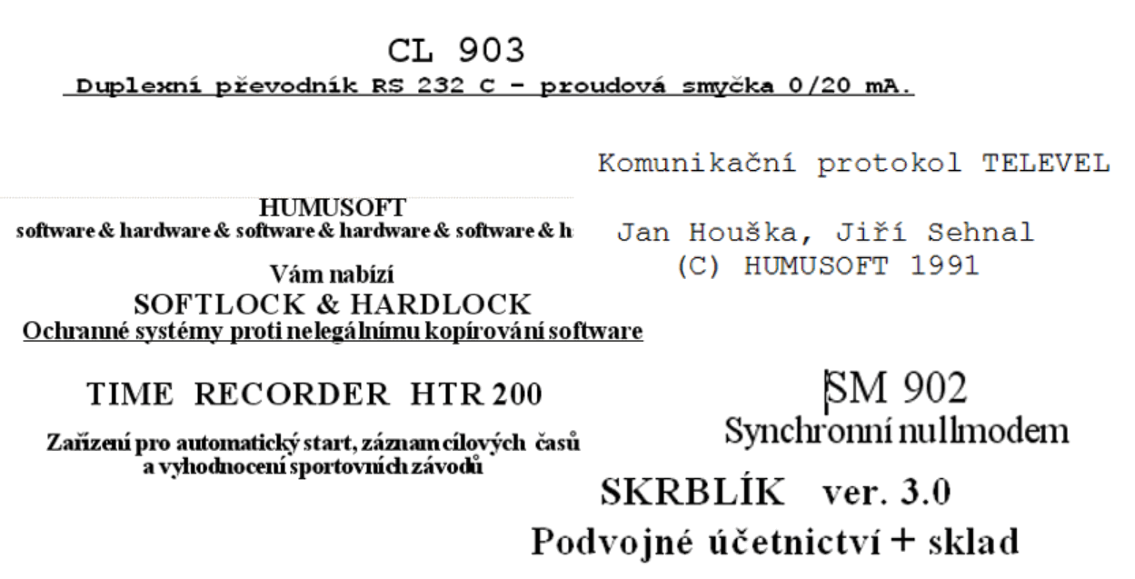 První produkty