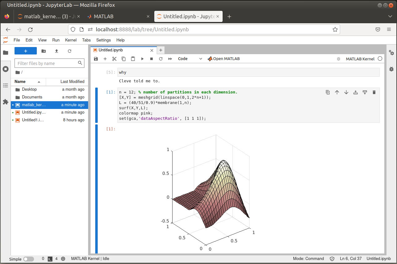 MATLAB Kernel pro Jupyter Notebook