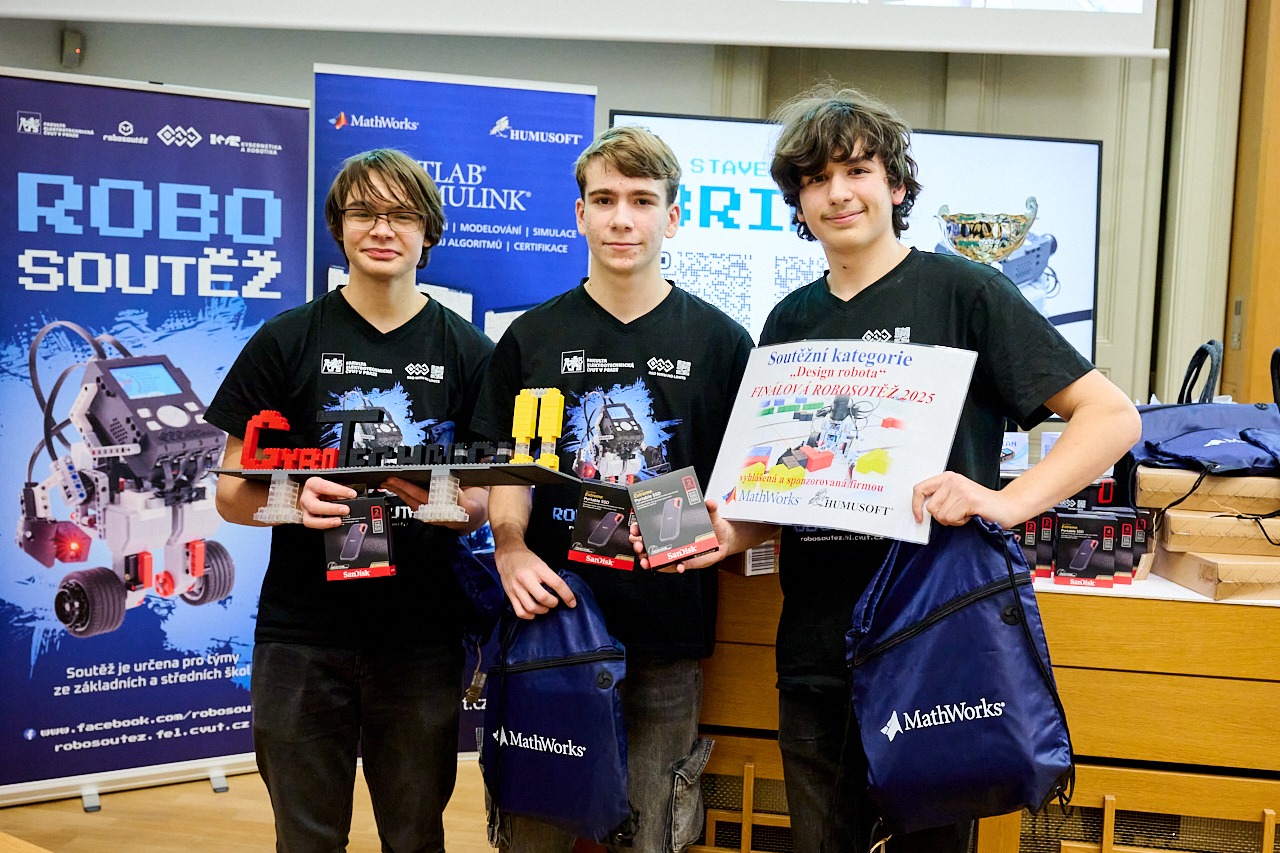 Vítěz soutěže Design robota '25 – Gyrotechnici z Gymnázia Písnická na Praze 4